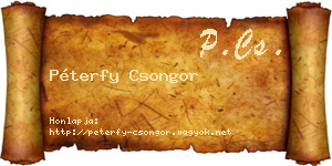 Péterfy Csongor névjegykártya